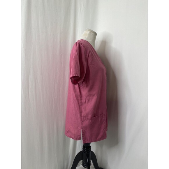 Womens Medium Scrubs Top Simply Basic Purple Pink In Color Button Down - Picture 5 of 8